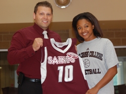 Mariah Salazar with Head Coach Matt Hunsberger