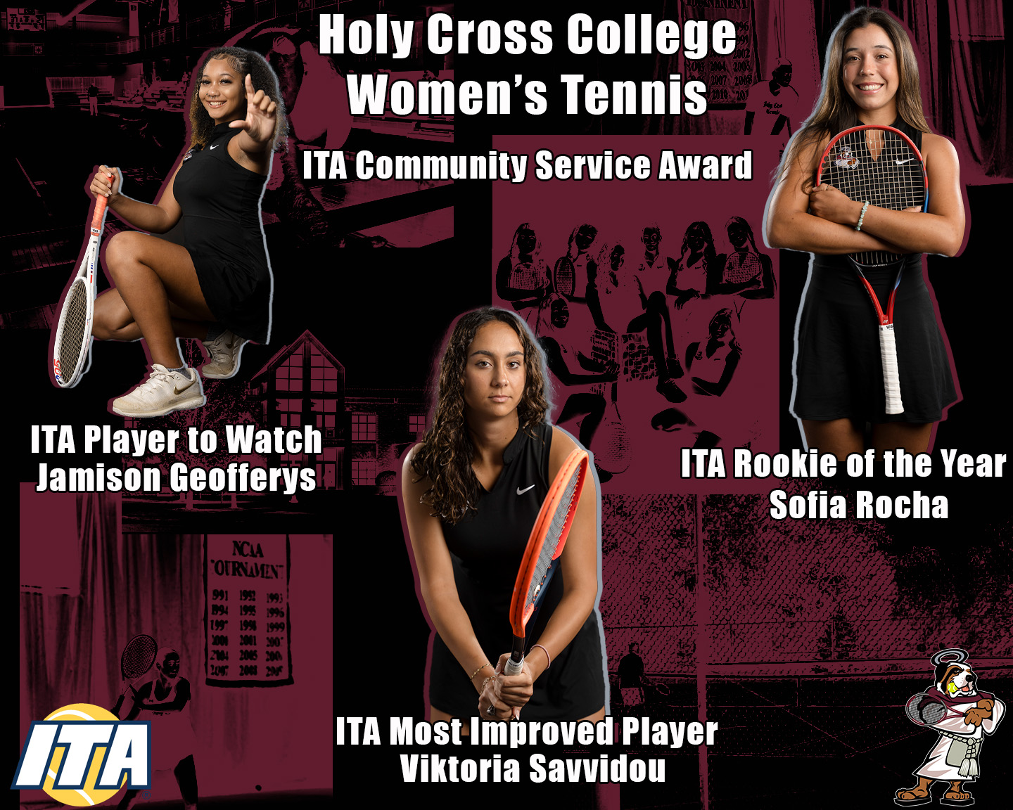 Holy Cross Women&rsquo;s Tennis Shines with Regional Awards and Community Service Honor